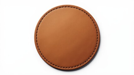 Stylish leather hat patch designs mockup with realistic leather grain and subtle stitching