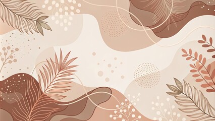 Abstract Floral Design with Organic Shapes and Delicate Details