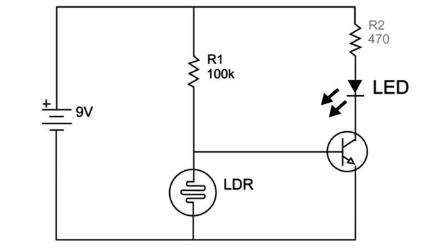 Transistor npn schematic use for switch electronic with LED symbol vector on white  background animation