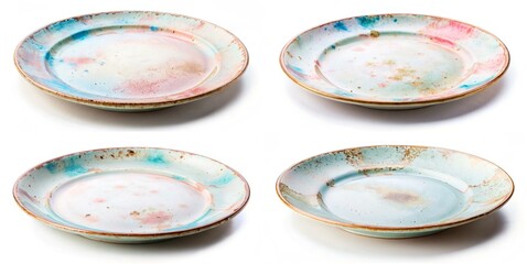 plate blue pink restaraunt dish food