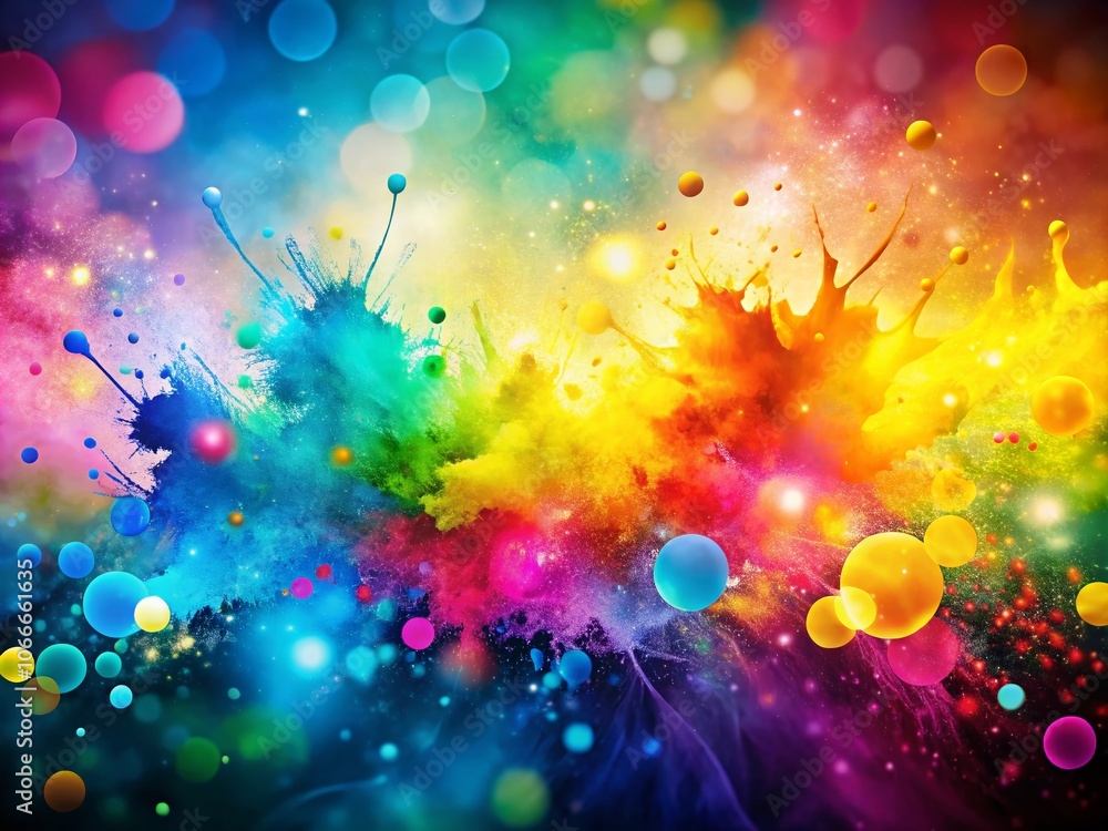 Poster high-quality cmyk watercolor paint background with bokeh effect for stunning visuals and textures in