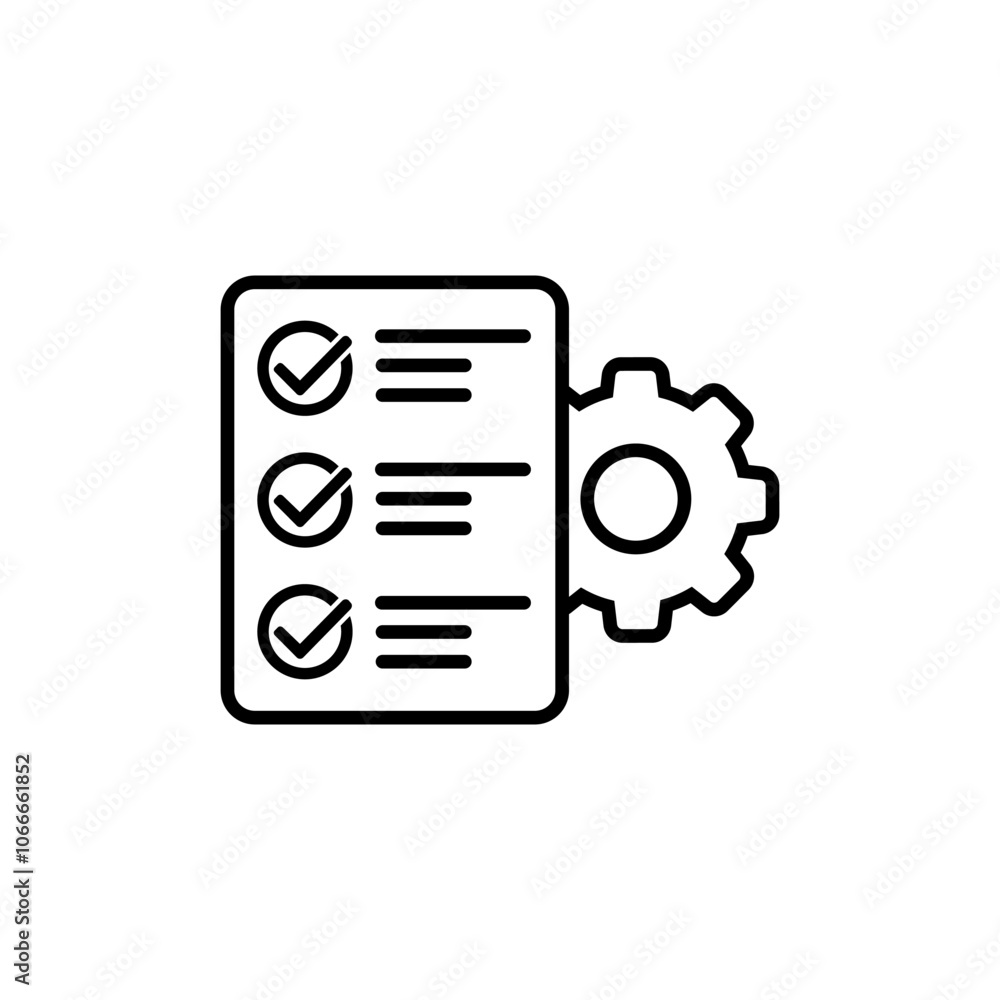 Aufkleber workflow vector icon. operation illustration sign. automation symbol.
