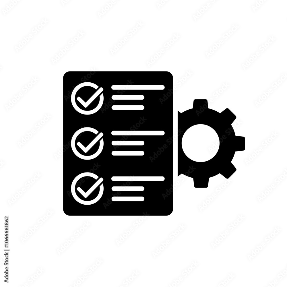 Poster workflow vector icon. operation illustration sign. automation symbol.