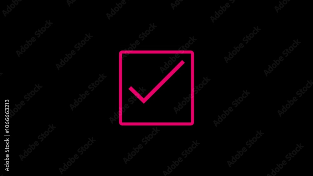 Poster tick check mark icon animation success correct approved animation.