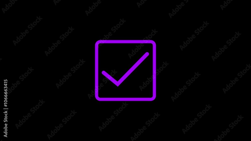 Poster animation in motion graphics of a check marks symbols. symbolizing right.