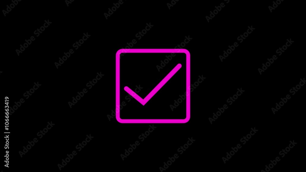 Poster animation in motion graphics of a check marks symbols. symbolizing right.