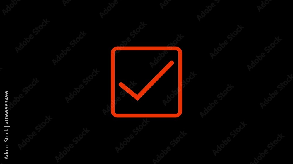 Poster animation in motion graphics of a check marks symbols. symbolizing right.