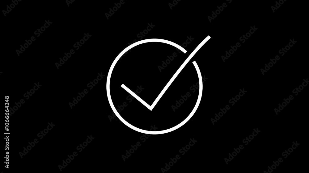 Poster high quality check mark animation.approved tick mark icon.