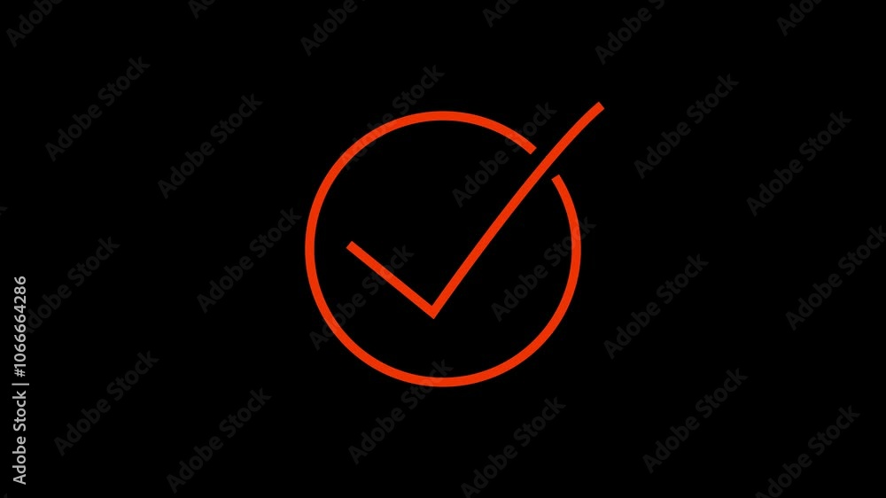 Poster high quality check mark animation.approved tick mark icon.