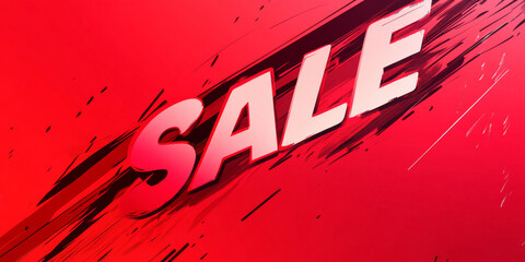 Bright red banner with bold "SALE" text and dynamic abstract lines, catching attention in an energetic design