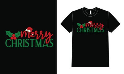 Merry Christmas T Shirt Design Template