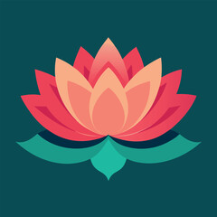 a Lotus flower vector art illustration
