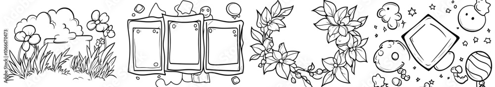 Poster this is a hand drawn sketch frame modern. it is a rectangle pencil frame border shape. a hand drawn 
