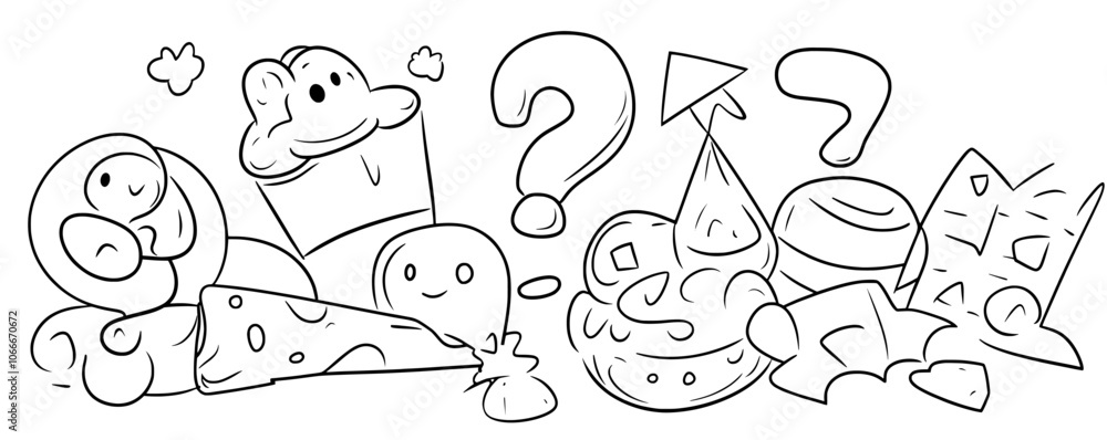 Poster illustration of a line movement effect and an anime effect. a line element with arrow, emphasis, sho