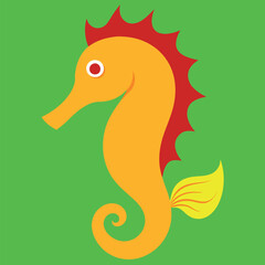 a sea horse vector art illustration