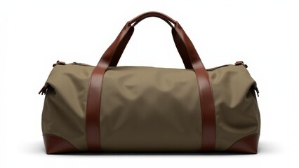 Naklejka premium Practical mens gym bag with leather details, ready for active lifestyle branding