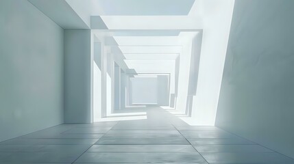 Obraz premium Abstract Architectural Corridor with Light and Shadow