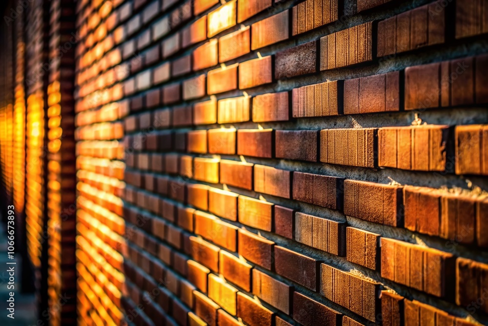 Aufkleber low light photography of vertical bricks with score lines, creating a textured and atmospheric backg