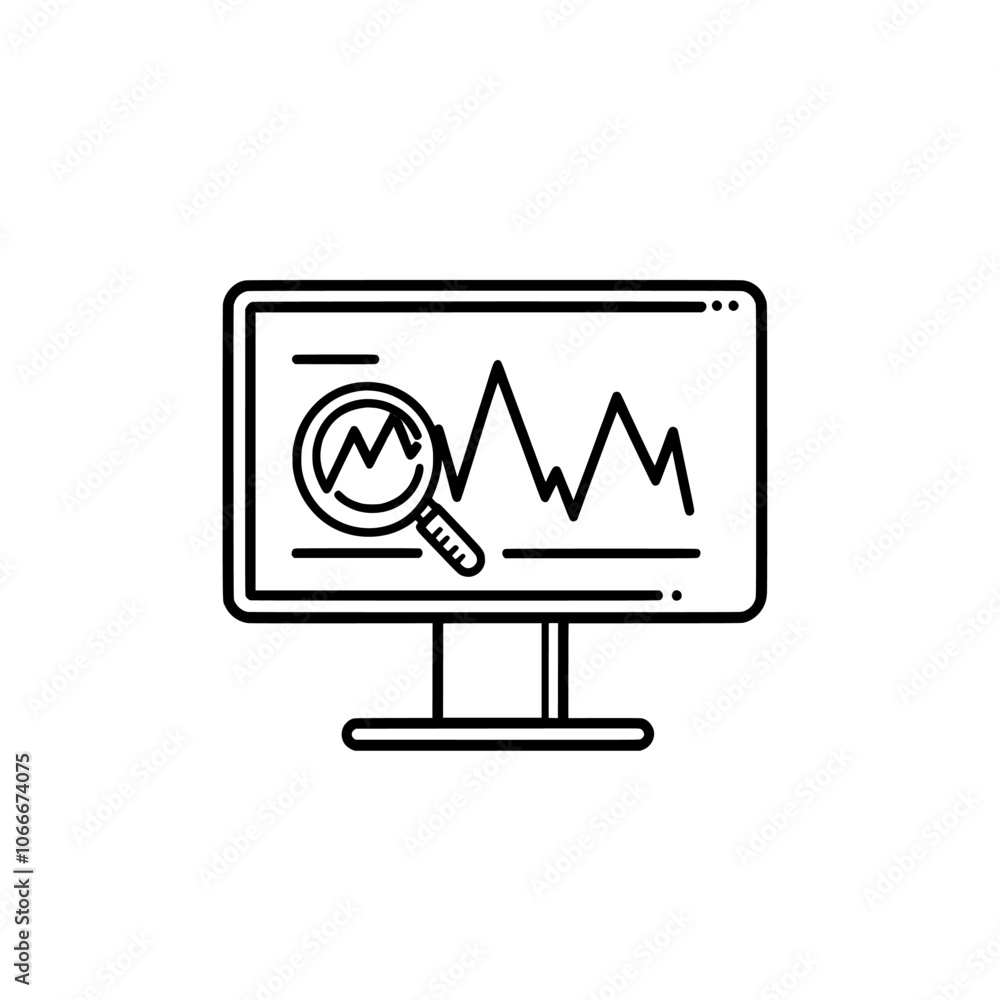 Poster isolated monitoring graph. analysis icon concept on white background.