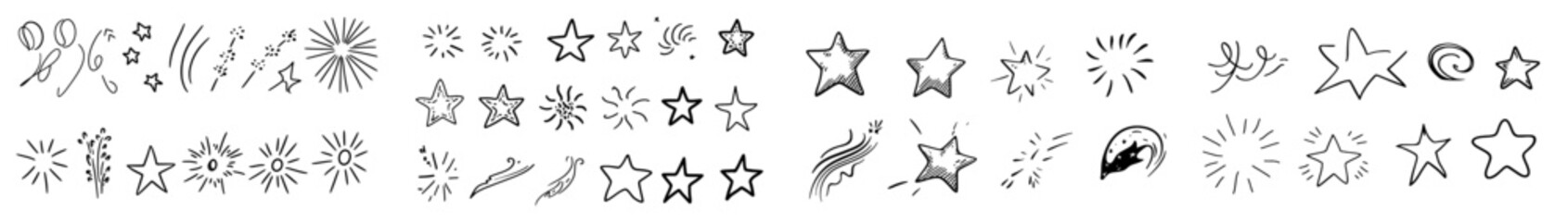 Obraz premium Detailed sketch of a star drawn in blue marker pen.