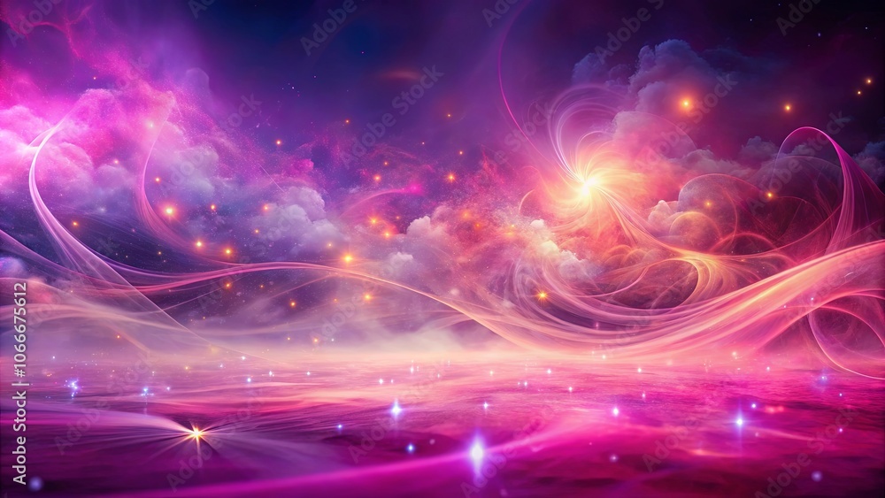 Canvas Prints a celestial tapestry of swirling light and ethereal clouds, adorned with shimmering stars