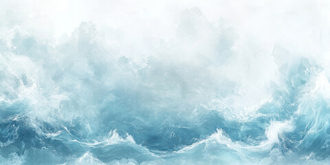 Fototapeta premium Gentle ocean wave background with soft blues and whites, creating a soothing seaside atmosphere