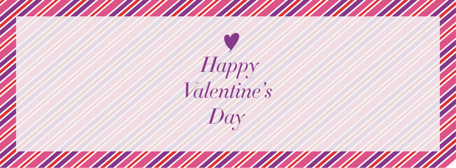 Simple Valentine's Day purple striped background, romantic atmosphere, and heart-shaped elements