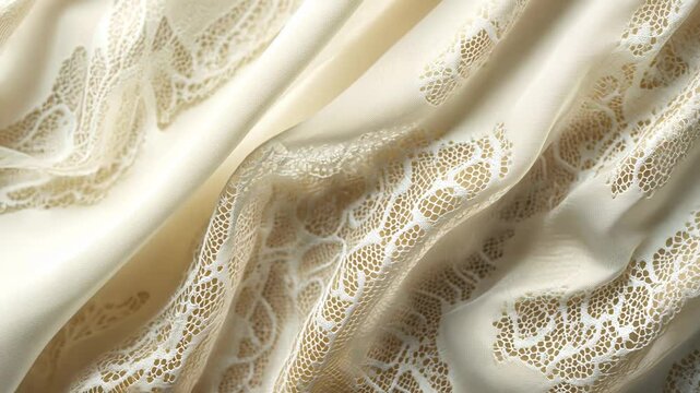 Elegant abstract lace patterns on draped fabric for design and textile inspiration