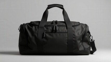 Simple duffel bag mockup on a neutral background, emphasizing its sleek, functional design