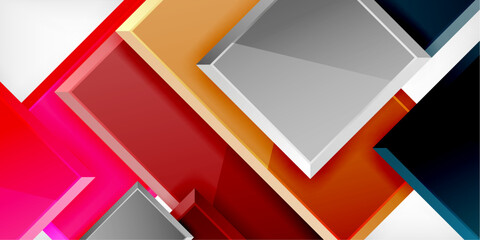 Glass toy style square shapes abstract design. Vector Illustration For Wallpaper, Banner, Background, Card, Book Illustration, landing page