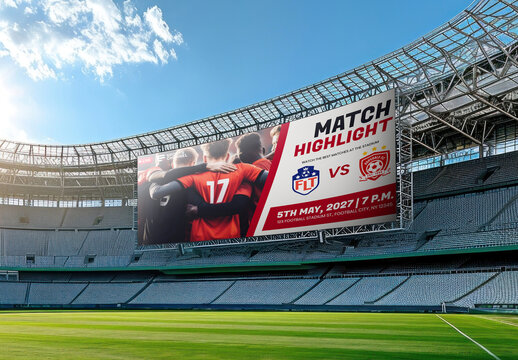 Screen Football Stadium Mockup With Generative AI