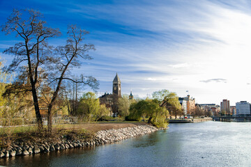 river in the city Norrkoping