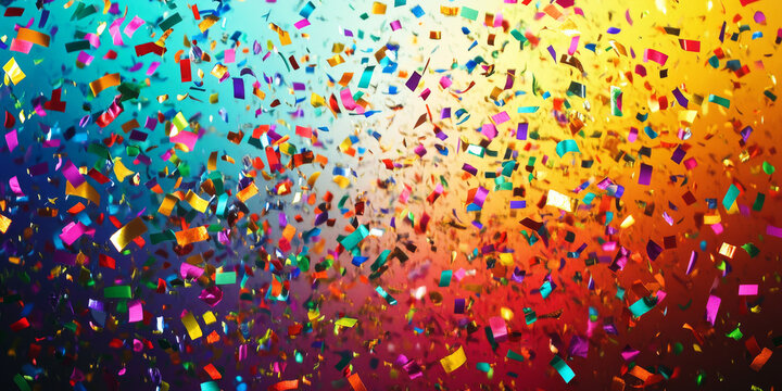 Bright multicolored confetti background, ideal for celebrations and festive occasions