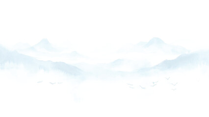 mountains among the cloud. panorama of mountain peaks covered by cloud. nature background.
