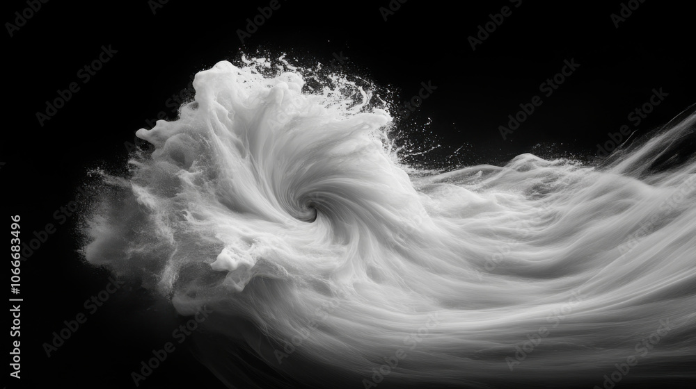 Aufkleber dynamic black and white visualization of swirling water, creating mesmerizing vortex effect. fluid m