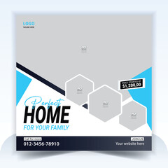 Real estate apartment and home social media post