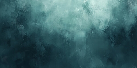 Obraz premium Muted teal watercolor background with textured brush strokes and a slightly grainy effect for depth
