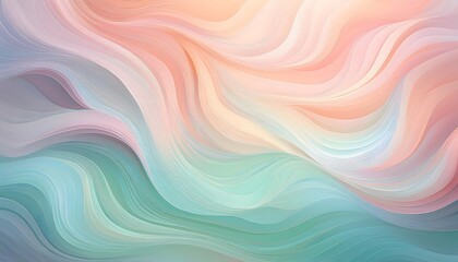 Obraz premium dreamy abstract background with a mix of pastel tones in fluid wave patterns