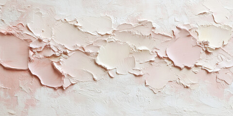 Naklejka premium Textured plaster in a soft blush hue with gentle imperfections, adding warmth and character