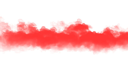 red horizontal fog, mist, smoke isolated on transparent background