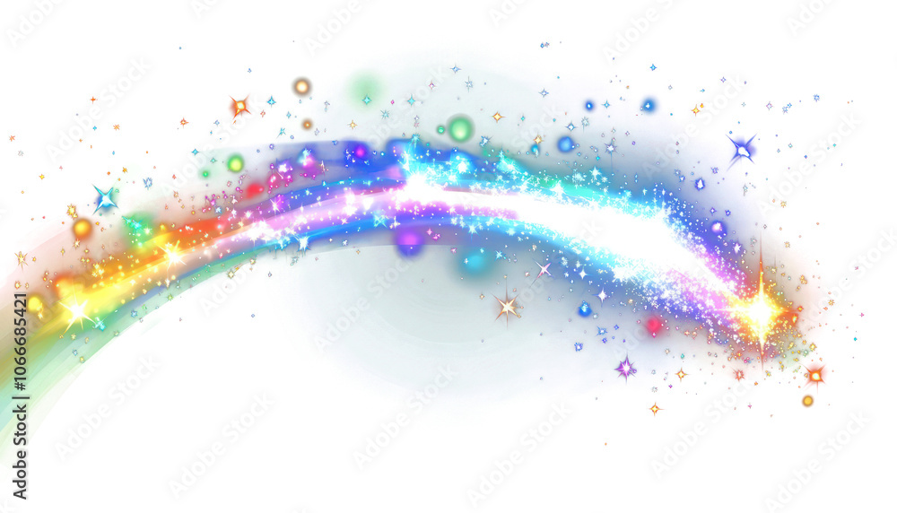 Canvas Prints png light effect with a rainbow background glowing sparkle.