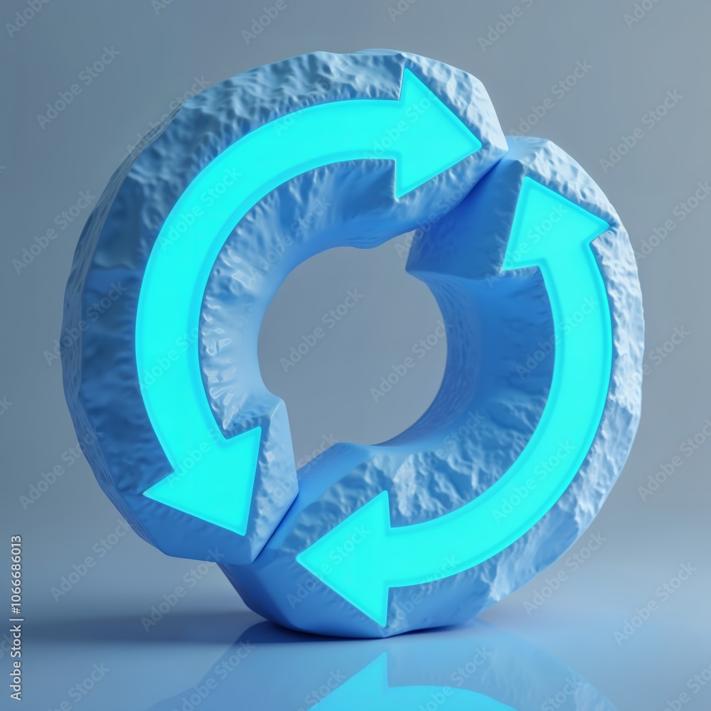 Poster innovative 3d arrows symbolize continuous flow and dynamic movement in modern design