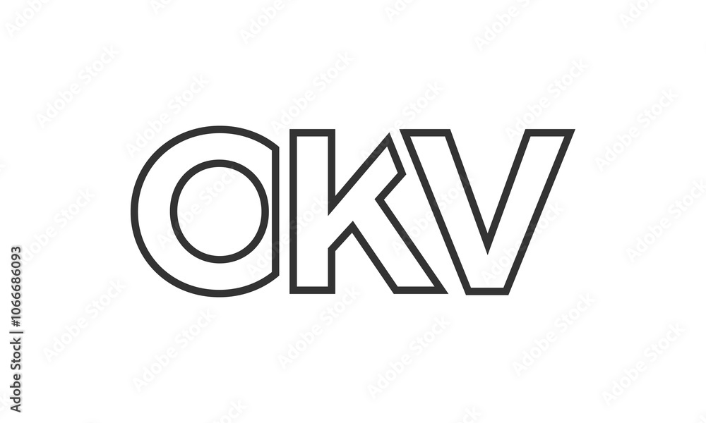 Poster okv logo design template with strong and modern bold text. initial based vector logotype featuring s