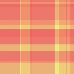 Romantic texture vector pattern, worldwide check plaid tartan. Loft fabric seamless textile background in orange and red colors.