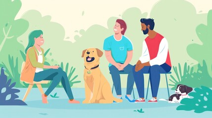Fototapeta premium Animal-assisted therapy programs offering comfort and companionship through interactions with animals. Illustrations
