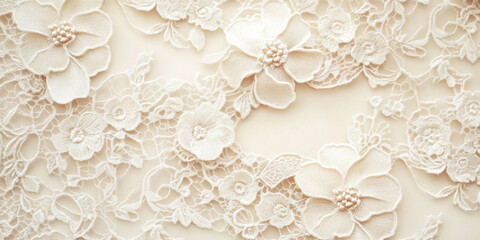 Elegant lace pattern background in soft ivory, perfect for wedding invitations and feminine designs
