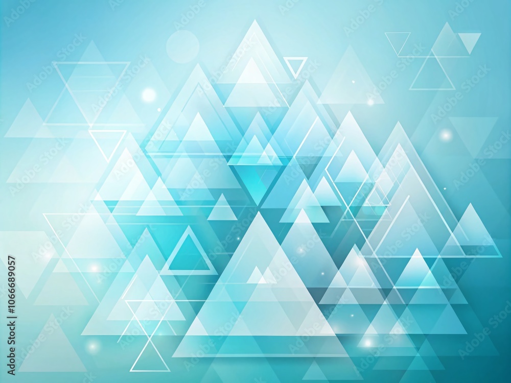 Poster modern light blue abstract background with triangle geometric shapes - minimalist design for creativ
