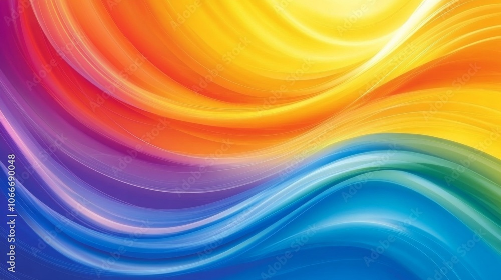 Aufkleber vibrant waves of color with smooth gradient flow