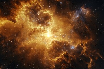 Obraz premium space galaxy background with golden star light and nebula cloud