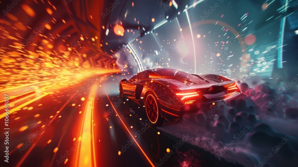 Poster playing a highspeed adrenalinepumping racing game where you can feel every twist and turn as if you 